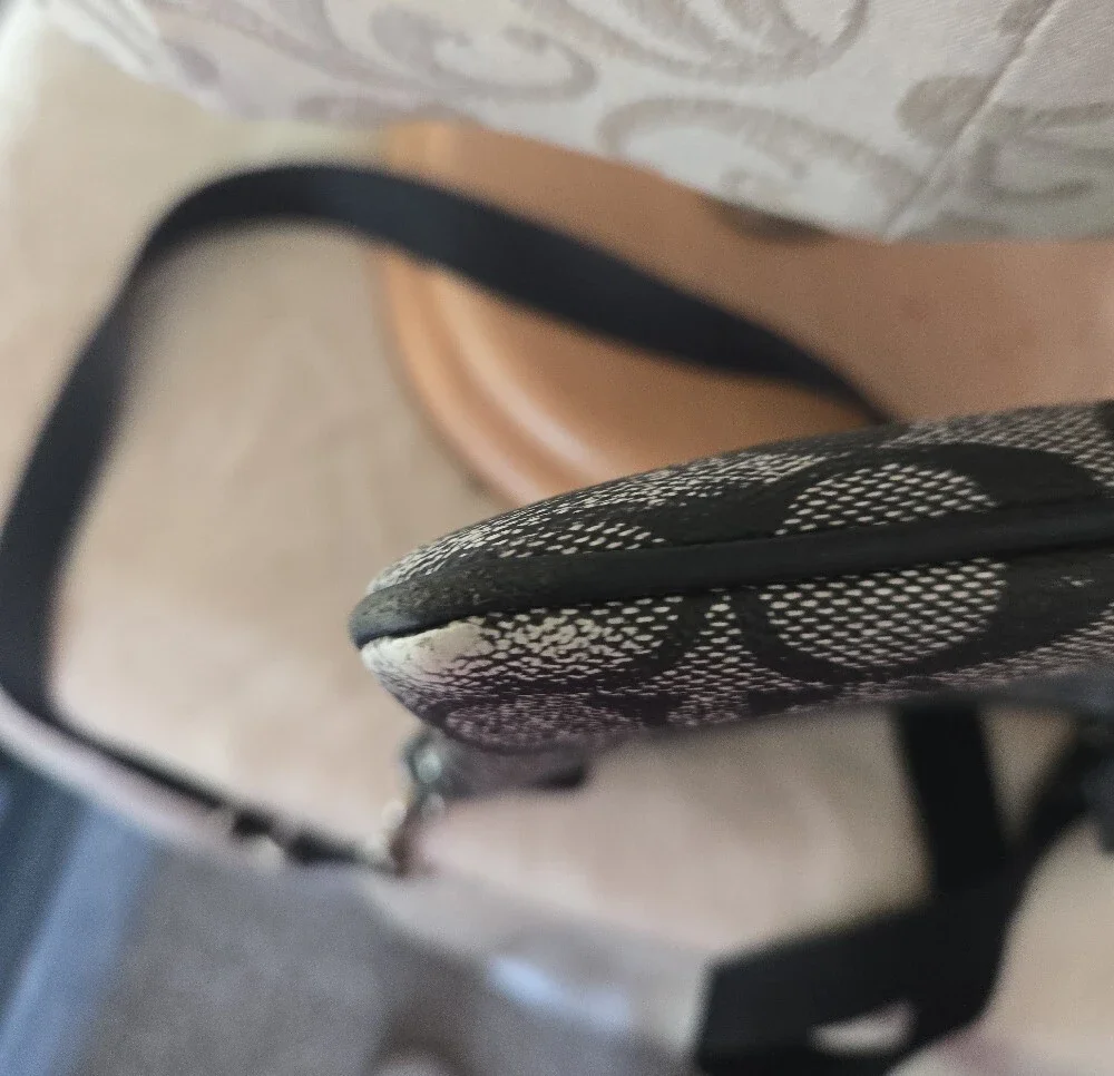 Coach Gray Signature Crossbody with Center Stripe